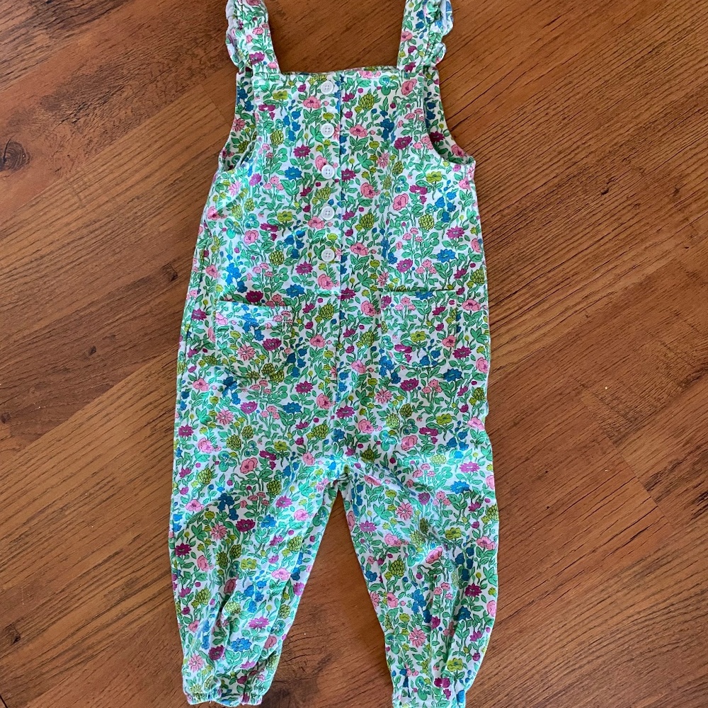 Baby Boden Flower Overalls